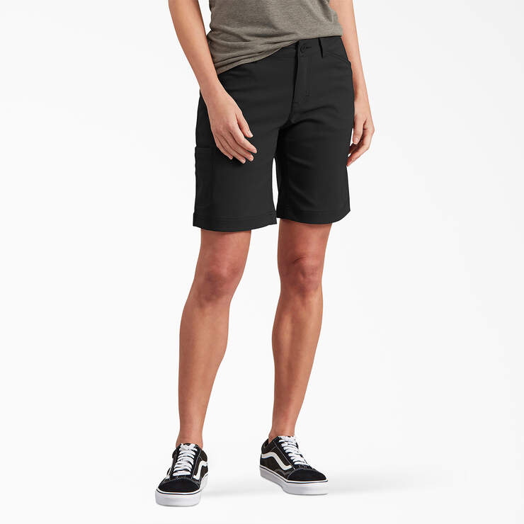 Women's Cooling Relaxed Fit Shorts, 9" - Black (BK) image number 1