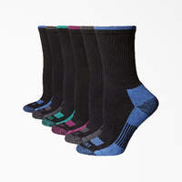 Women's Moisture Control Crew Socks, Size 6-9, 6-Pack - Black (BK)