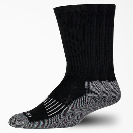 Heavyweight Crew Socks, Size 6-12, 3-Pack - Black &#40;BK&#41;