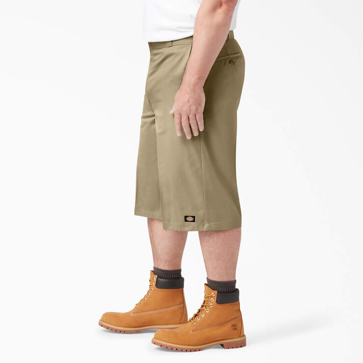 Loose Fit Multi-Use Pocket Work Shorts, 15" - Khaki (KH) image number 6