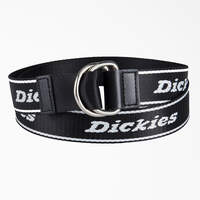 Women's D-Ring Logo Print Web Belt - Black (BK)