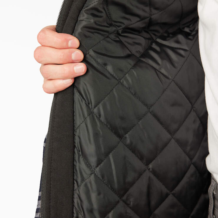 Flannel Hooded Shirt Jacket - Black/Charcoal Plaid (WBC) image number 9