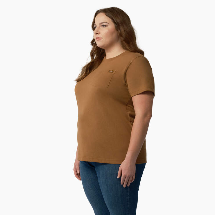 Women's Plus Heavyweight Short Sleeve Pocket T-Shirt - Brown Duck (BD) image number 3