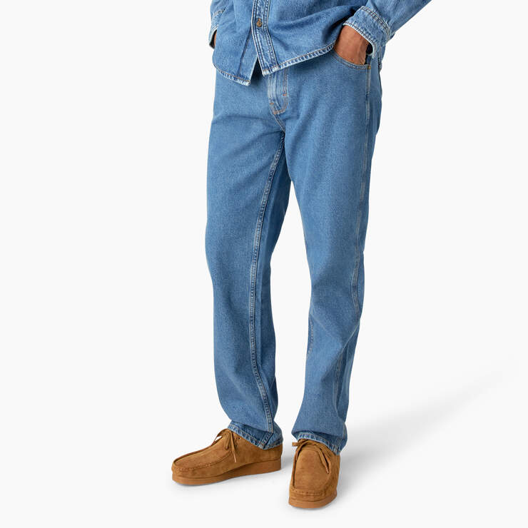 Houston Relaxed Fit Jeans - Chambray Light Blue (CLB) image number 3