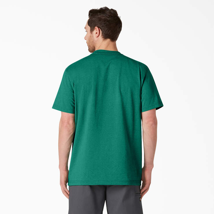 Heavyweight Heathered Short Sleeve Pocket T-Shirt - Green Heather (GSH) image number 2