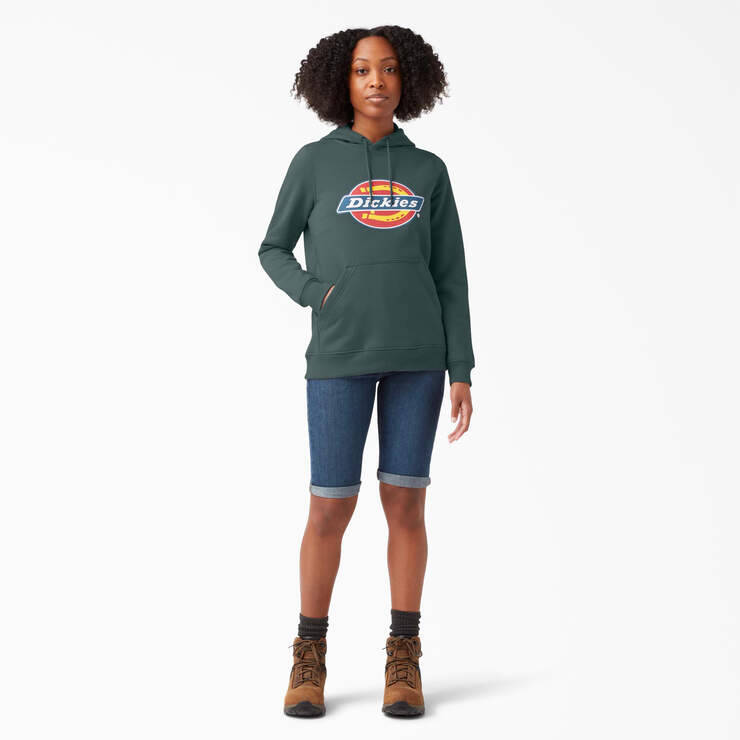 Women's Water Repellent Logo Hoodie - Lincoln Green (LN) image number 4