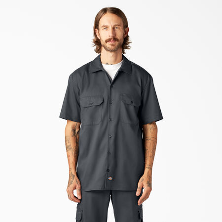 Relaxed Fit Short Sleeve Work Shirt - Charcoal Gray &#40;CH&#41;