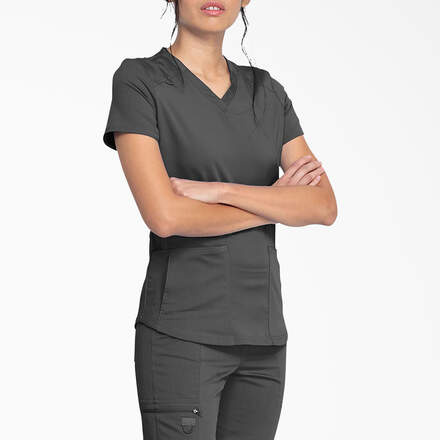 Women's Balance V-Neck Scrub Top with Zip Pocket