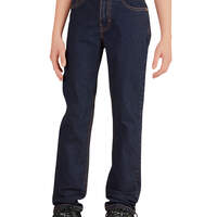 Boys' Flex Slim Fit Skinny Leg 5-Pocket Denim Jeans, 4-7 - RINSED INDIGO BLUE WITH TINT (RIT)
