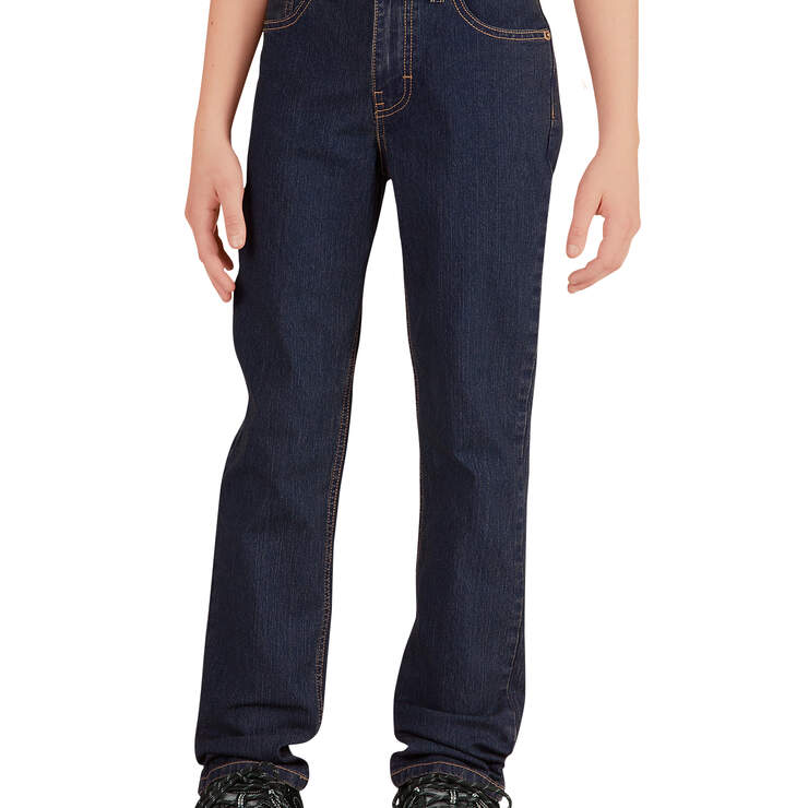 Boys' Flex Slim Fit Skinny Leg 5-Pocket Denim Jeans, 4-7 - RINSED INDIGO BLUE WITH TINT (RIT) image number 1