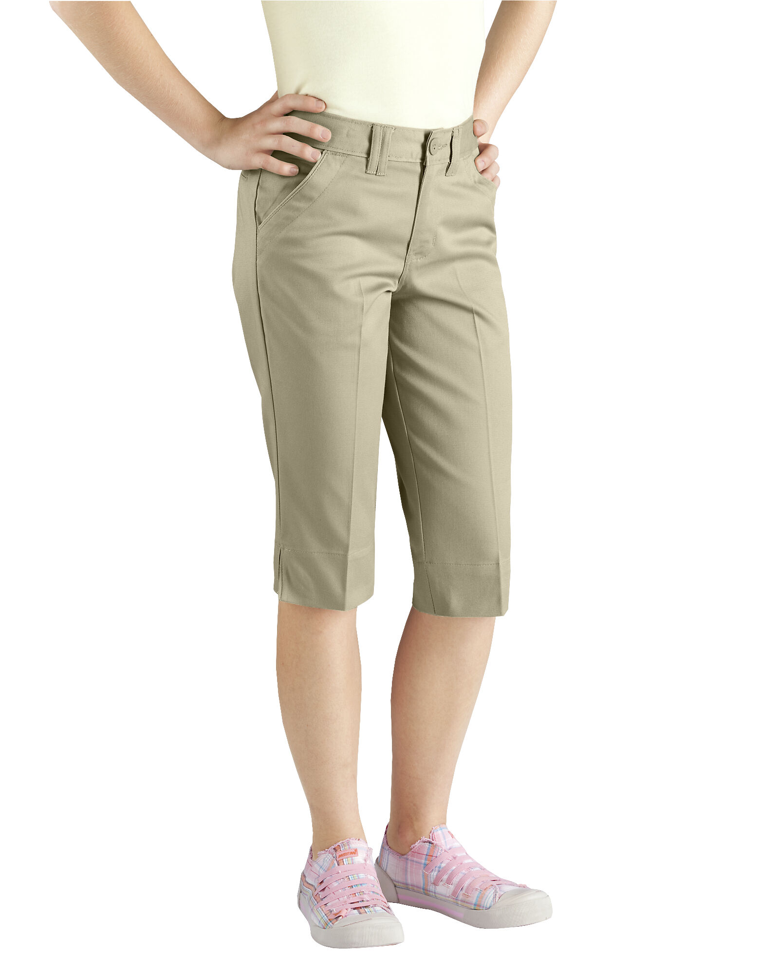 Girls khaki capris online