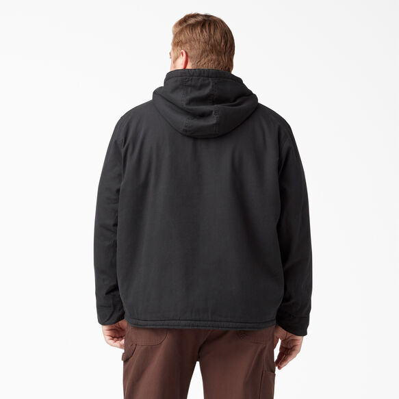 Duck High Pile Fleece Lined Hooded Jacket - Rinsed Black &#40;RBK&#41;