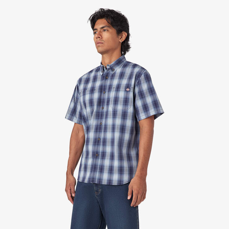 Short Sleeve Woven Shirt - Coronet Blue Plaid (BCN) image number 3