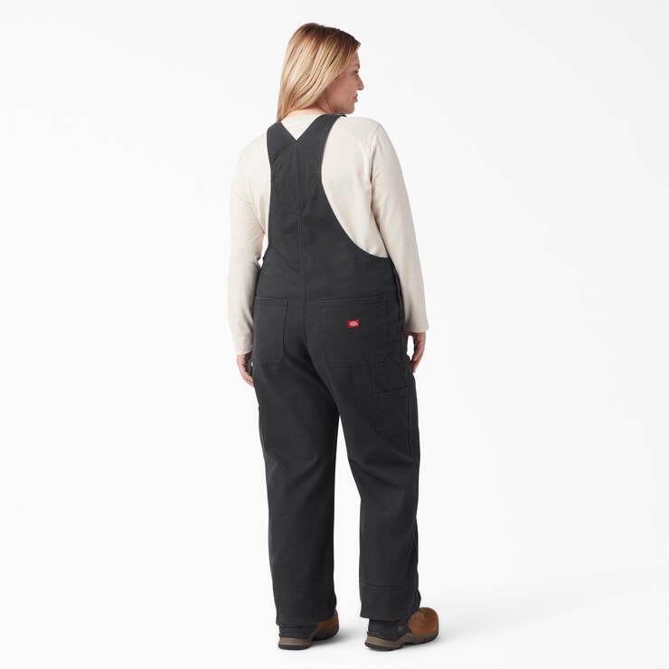 Women's Plus Relaxed Fit Bib Overalls - Rinsed Black (RBK) image number 2