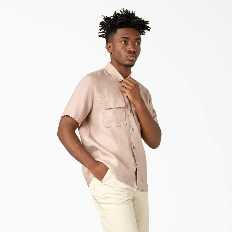 Dickies Premium Collection Linen Work Shirt - Fawn (H08) image number 4