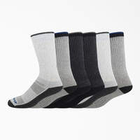 The Navigator Crew Socks, Size 6-12, 6-Pack - Medium Gray (MG)
