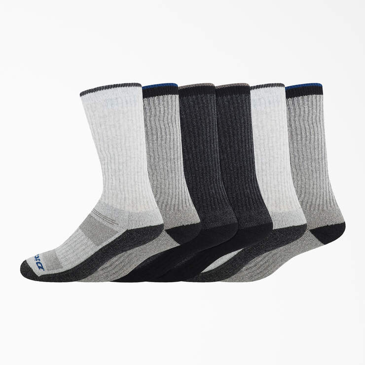 The Navigator Crew Socks, Size 6-12, 6-Pack - Medium Gray (MG) image number 1