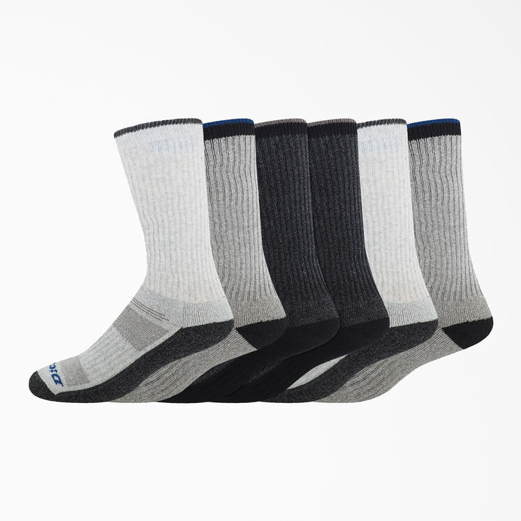 The Navigator Crew Socks, Size 6-12, 6-Pack - Medium Gray &#40;MG&#41;
