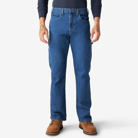 FLEX Relaxed Fit Straight Leg Carpenter Jeans - Stonewashed Indigo Blue &#40;SNB&#41;