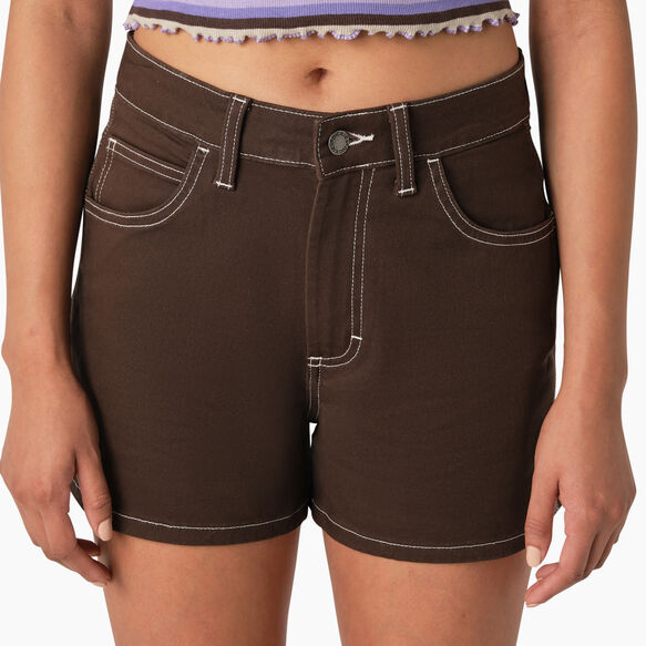 Women&#39;s High Waisted Carpenter Shorts, 3&quot; - Chocolate Brown &#40;CB&#41;