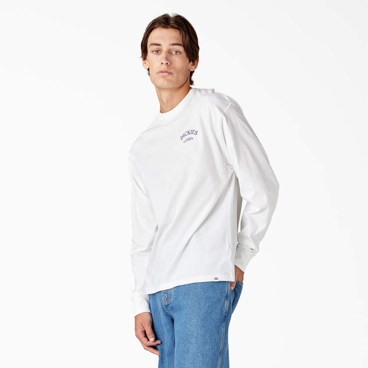 Garden Plain Graphic Long Sleeve T-Shirt - White (WH) image number 3