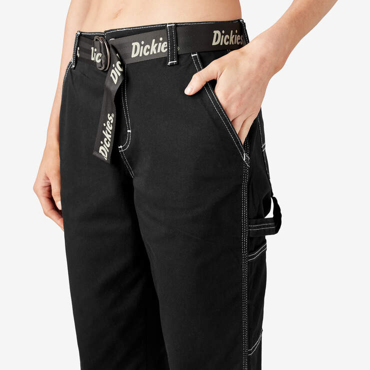 Women's Relaxed Fit Carpenter Pants - Black (BKX) image number 7