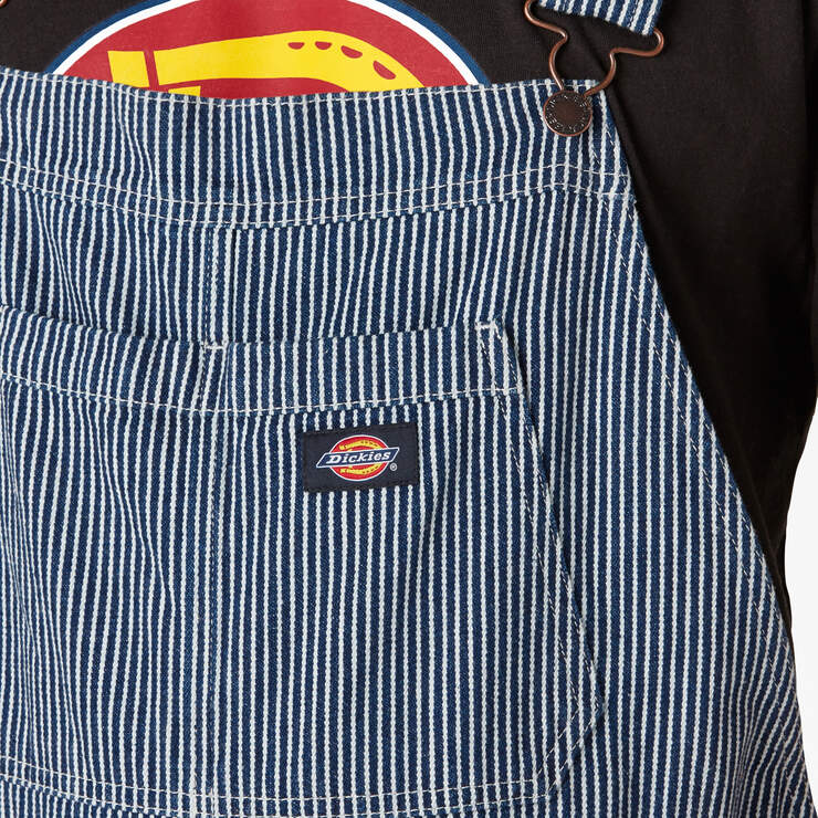 Rinsed Hickory Stripe Double Knee Bib Overalls - Rinsed Hickory Stripe (RHS) image number 6