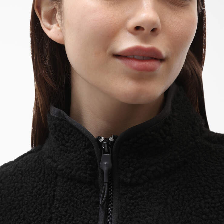 Women's Red Chute Fleece Jacket - Black (BKX) image number 4