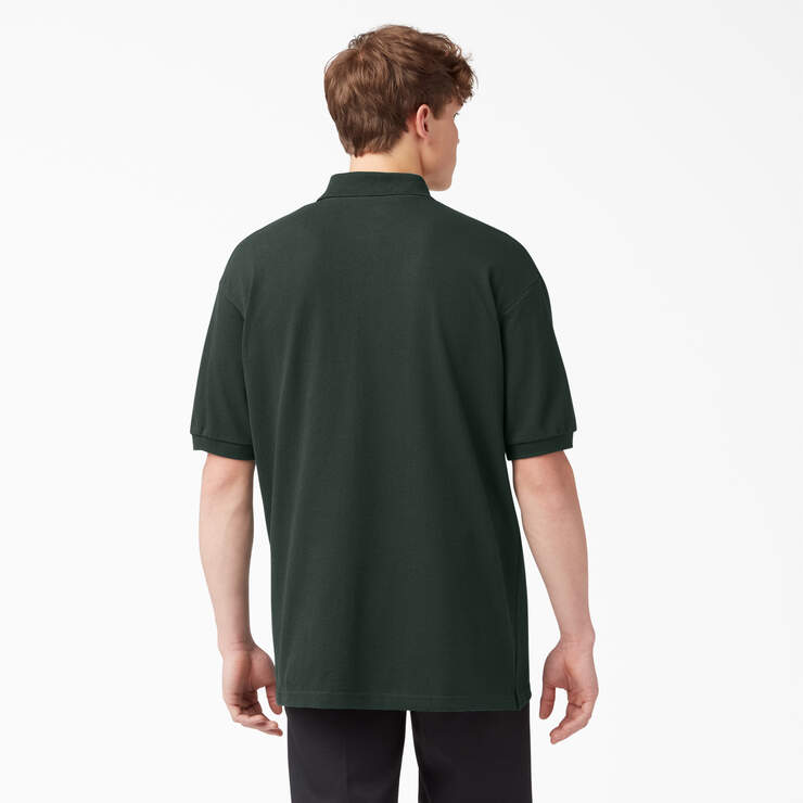 Adult Size Piqué Short Sleeve Polo - Hunter Green (GH) image number 2