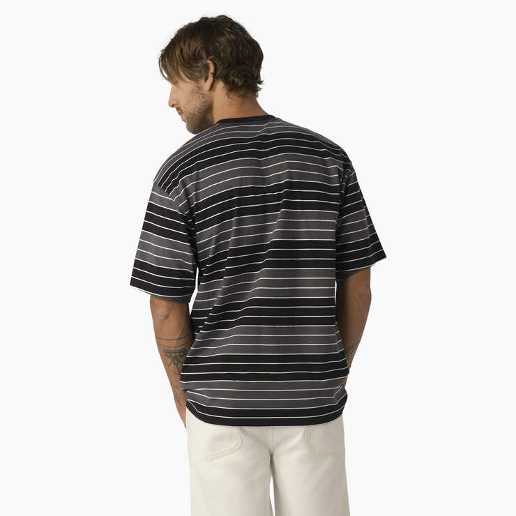 Relaxed Fit Striped Pocket T-Shirt - Tonal Black/White Stripe (TSH) image number 2