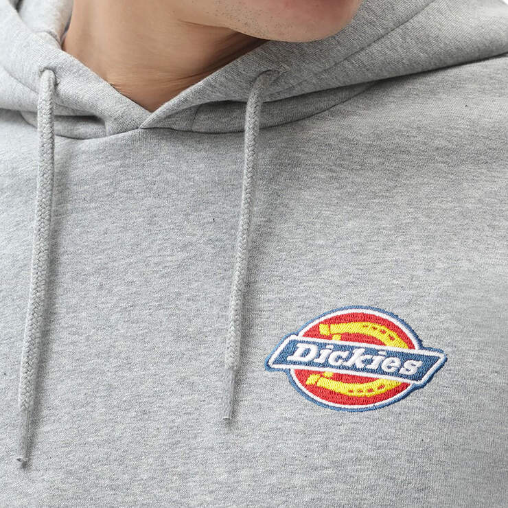 Fleece Embroidered Chest Logo Hoodie - Heather Gray (HG) image number 4