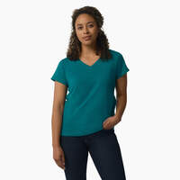 Women's Short Sleeve V-Neck T-Shirt - Deep Lake (DL2)