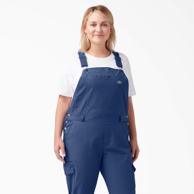 Women's Plus Cooling Ripstop Bib Overalls - Rinsed Retro Indigo (RRI) image number 4