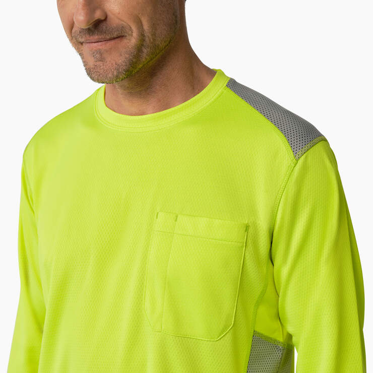 Temp-iQ® 365 Long Sleeve Pocket T-Shirt - Neon Yellow (EW) image number 5