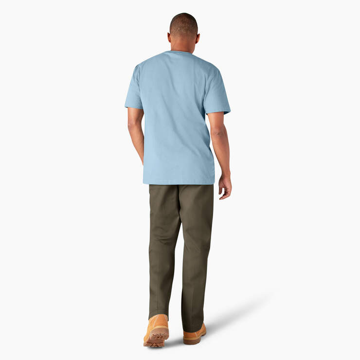 Heavyweight Short Sleeve Pocket T-Shirt - Cool Blue (UL2) image number 10