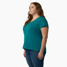 Women&#39;s Plus Short Sleeve V-Neck T-Shirt - Deep Lake &#40;DL2&#41;