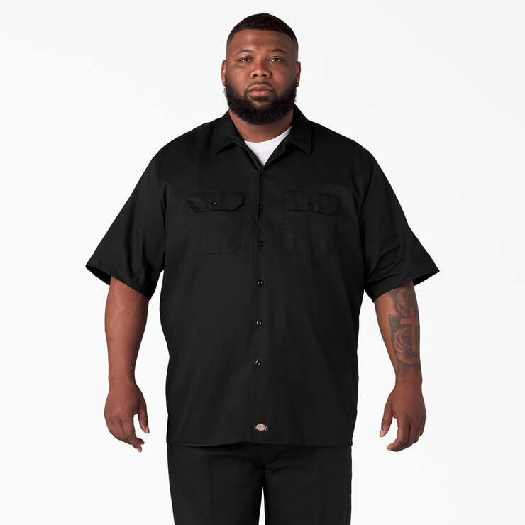 Short Sleeve Work Shirt - Black (BK) image number 5