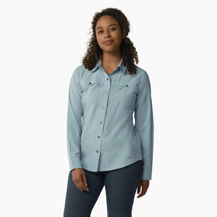 Women's Cooling Roll-Tab Work Shirt - Clear Blue (EUD) image number 1