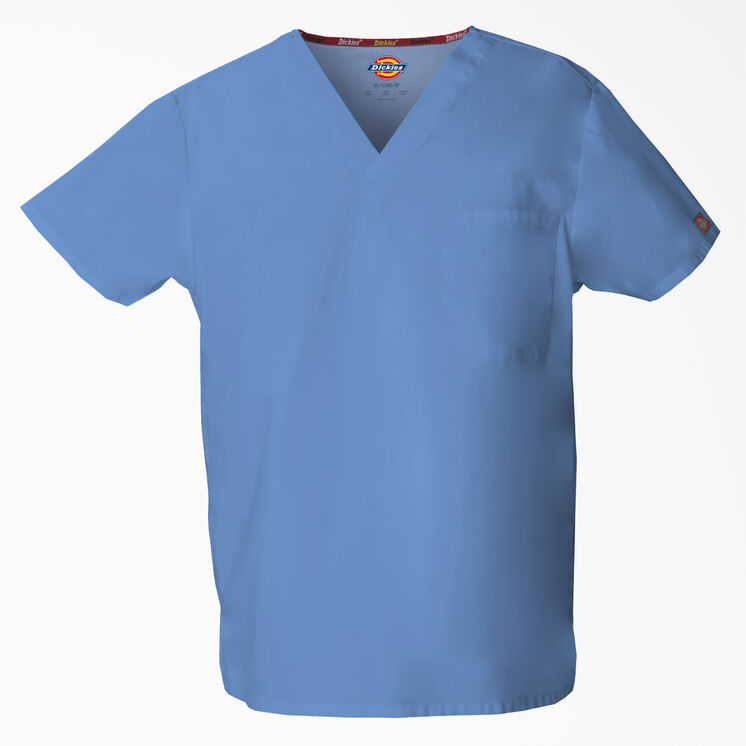 Unisex EDS Signature V-Neck Scrub Top - Ceil Blue (CBL)