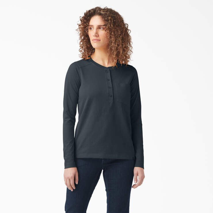 Women's Heavyweight Henley - Forest Heather (F1H) image number 1