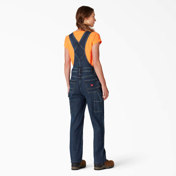 Women's Warming Double Knee Bib Overalls - Stonewashed Medium Blue (MSW) image number 2