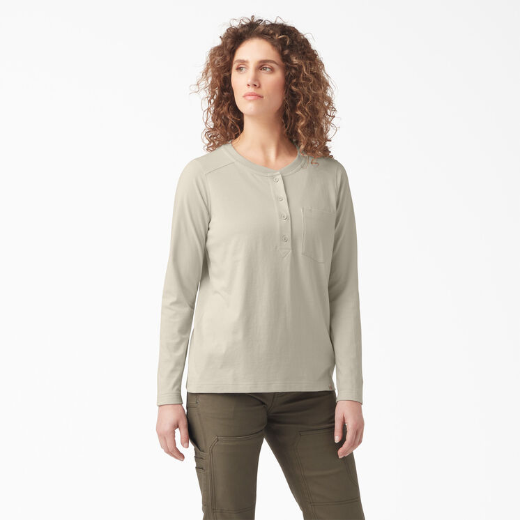 Women&#39;s Heavyweight Henley - Oatmeal &#40;OT9&#41;