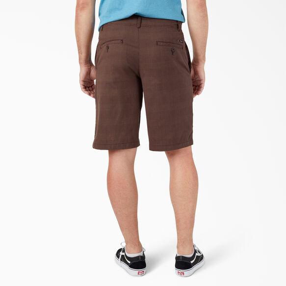 Dickies X-Series Active Waist Plaid Shorts, 11&quot; - Chocolate Brown Plaid &#40;PCB&#41;