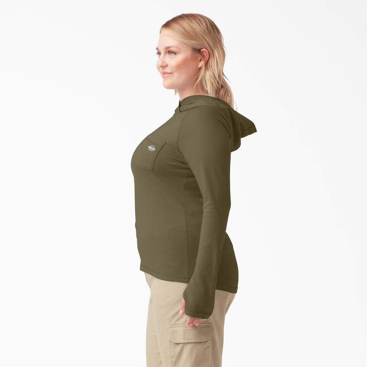 Women's Plus Cooling Performance Sun Shirt - Military Green Heather (MLD) image number 3