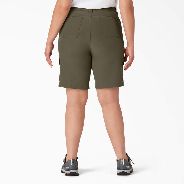 Women's Plus Cooling Slim Fit Cargo Shorts, 10" - Military Green (ML) image number 2