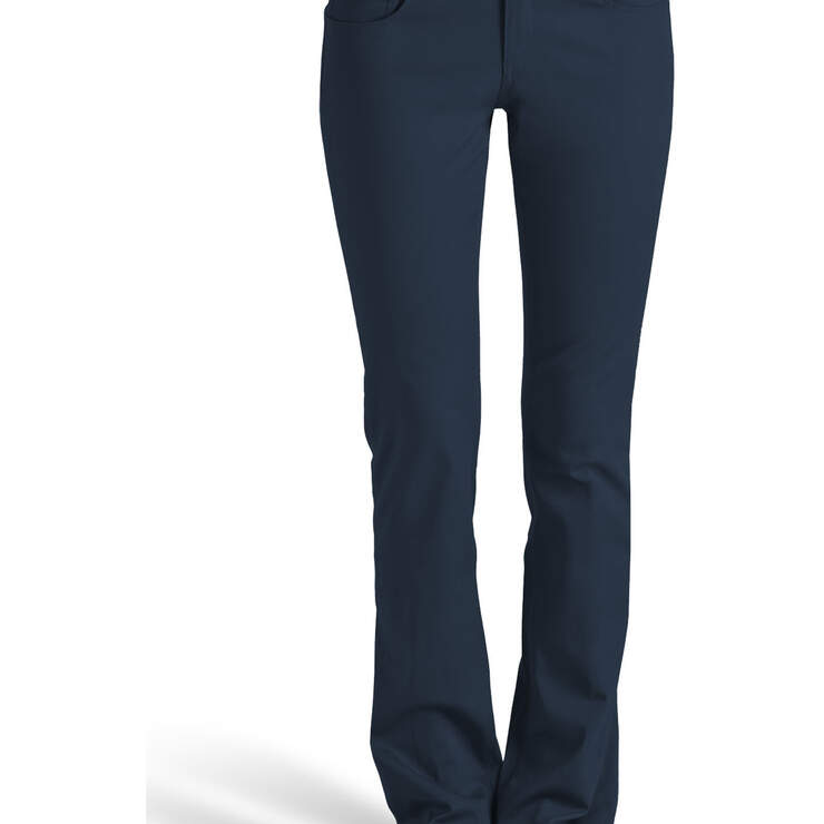Dickies Girl Juniors' 5-Pocket Straight Leg Pants - Navy Blue (NVY) image number 1