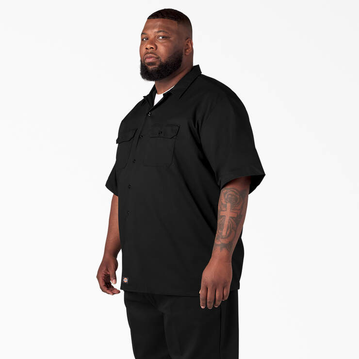Short Sleeve Work Shirt - Black (BK) image number 7