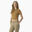 Women&#39;s Striped Cropped Baby T-Shirt - Ginger Honey Baby Stripe &#40;GSN&#41;