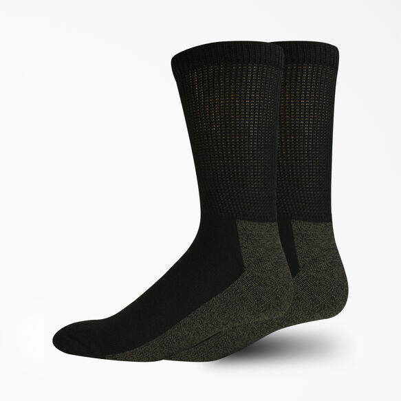 Non-Binding Crew Socks, 2-Pack, Size 6-12 - BLACK (BK)