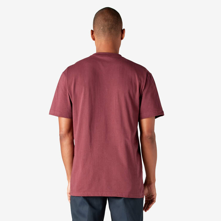 Heavyweight Short Sleeve Pocket T-Shirt - Burgundy (BY) image number 2